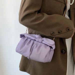 2023 Spring/Summer Small Rabbit Ears Handheld Ruffled Cloud Bag, Versatile Crossbody Chain Bag, Trendy Niche Design