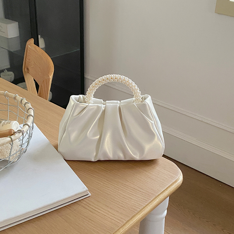 2023 Women's Pearlescent Ruffled Cloud Handbag - Mini Crossbody Shoulder Bag in Trendy Color