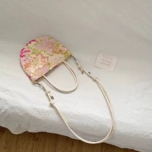 2025 Spring Women's Floral Embroidered Sequin Tote Bag, Casual Large Capacity Crossbody Bag, Versatile Fashion Accessory