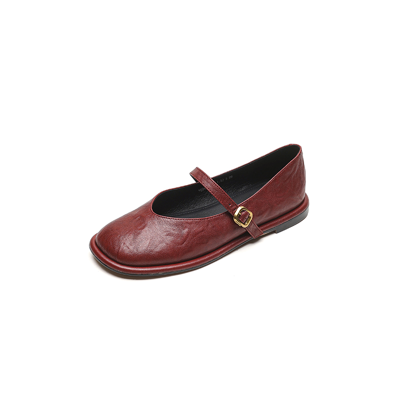 2025 Summer Women's Lambskin Mary Jane Flats - Round Toe, Shallow Mouth, Large Size 41-43, Trendy Casual Footwear