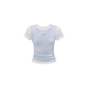 Afterglow Diary Korean Style Minimalist Short Sleeve Slim Fit T-shirt for Versatile Fashion