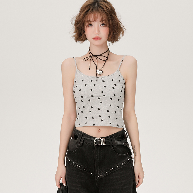 American Retro Spicy Girl Slim Fit Camisole for Women - Summer Niche Small Top
