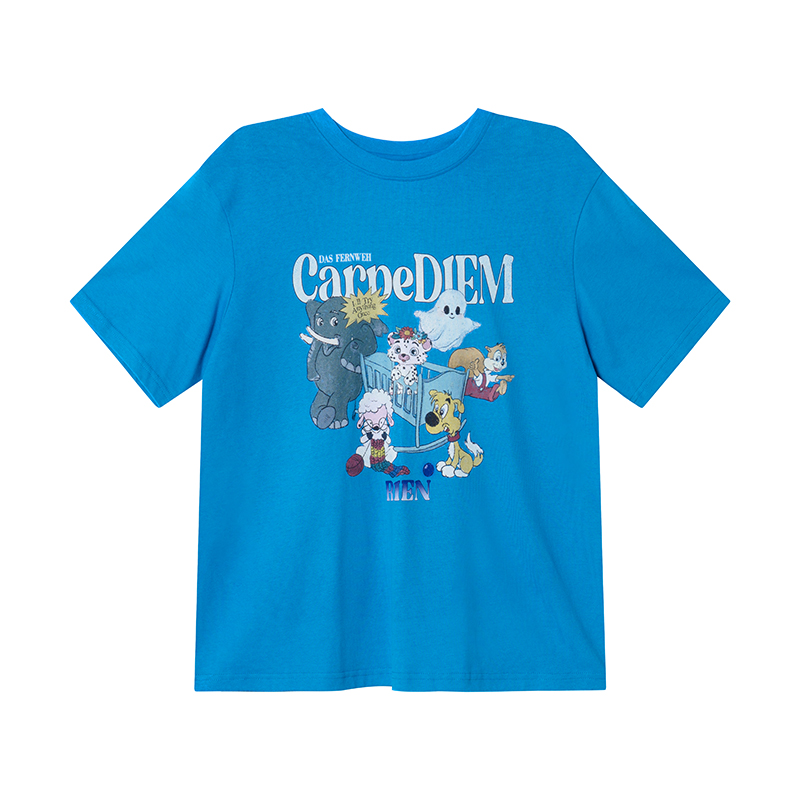 Animal Party Printed Short Sleeve T-shirt for Women, Spring 2025 Loose Fit, Casual Tee, Fun Graphic Top, Y2K Style Fashion.