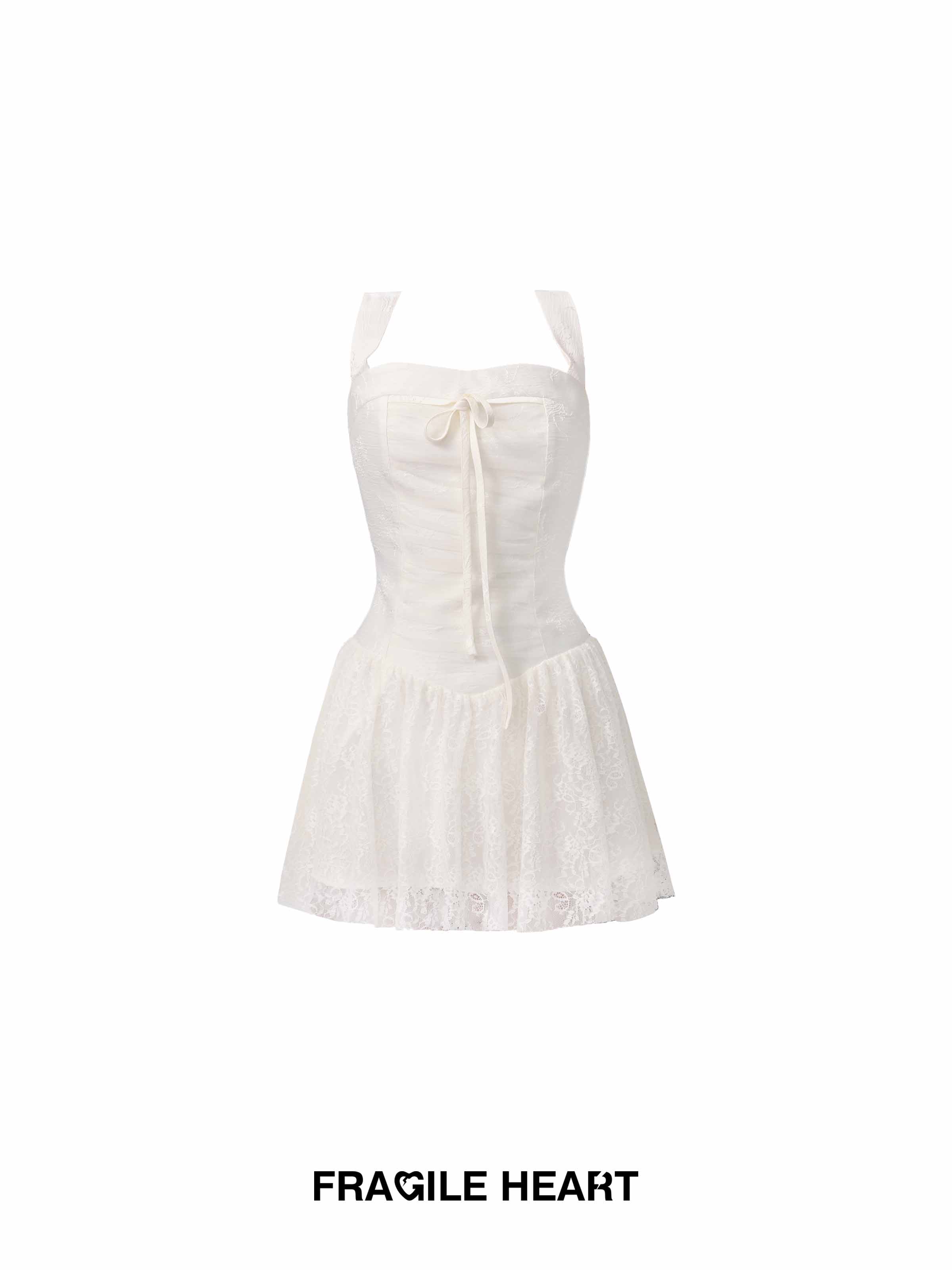 Blooming Dream Lace Tie Mesh Wide Shoulder Strap Dress - Sweet Floral Dating Dress for Summer, Y2K and 90s Inspired Fashion