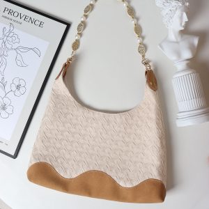 Bohemian Beaded Tote Bag for Women - Large Capacity Woven Shoulder Bag for Commuting and Vacation