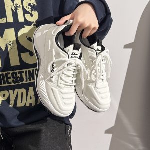 Breathable Mesh Casual Sports Shoes for Men - Summer Soft Sole Height-Increasing Minimalist Dad Sneakers - Popular Little White Shoes