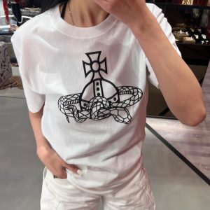 Casual Printed Snake T-Shirt for Women - Loose Fit, Round Neck, Pure Cotton - 25SS South Korea INS Limited Edition