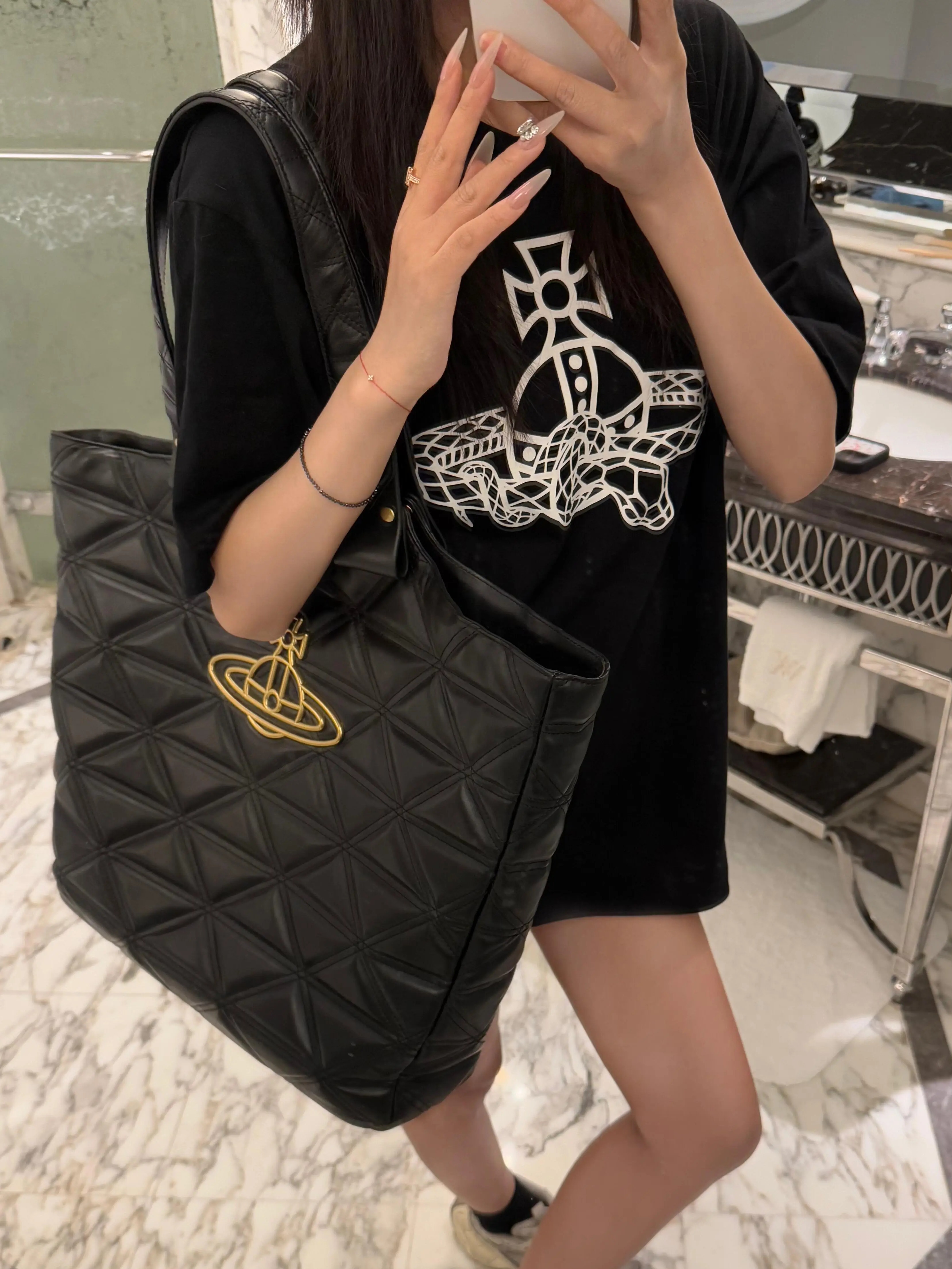 Casual Printed Snake T-Shirt for Women - Loose Fit, Round Neck, Pure Cotton - 25SS South Korea INS Limited Edition