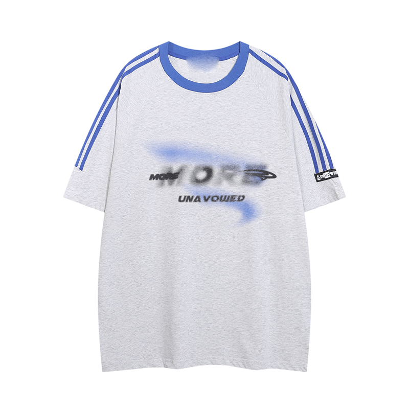 Color-Blocking Short-Sleeve T-Shirt for Women - Retro American Style, Youthful Vitality, Summer Essential