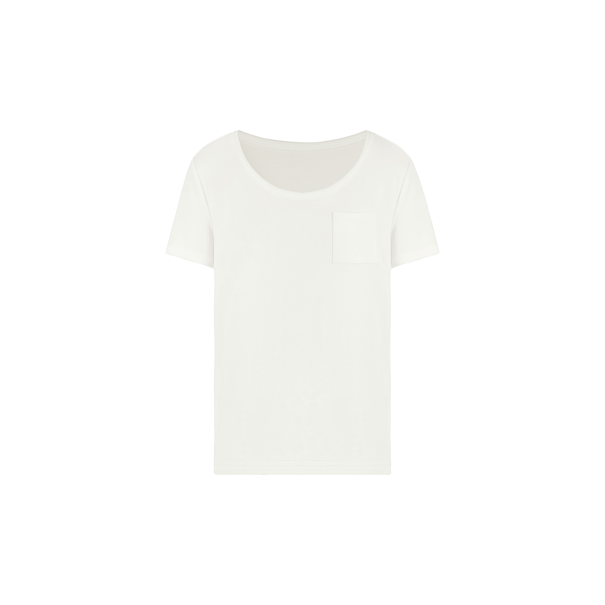 Cool Feel Loose Short Sleeve T-Shirt with Big Round Neck and Low-Cut Design - Perfect for Casual 90s Style