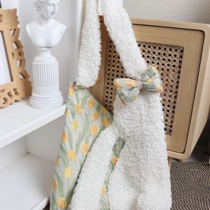 Cute Floppy-Eared Rabbit Plush Color-Blocking Large Capacity Shoulder Crossbody Bag – Adorable Y2K Style for Everyday Use