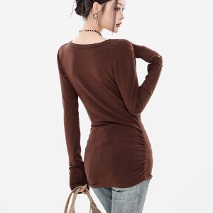 Deep V-Neck Knitted Sweater and Skirt Set - Sun, Moon, Stars Design, Spicy Girl Style, 90s Inspired, Women's Early Spring Fashion
