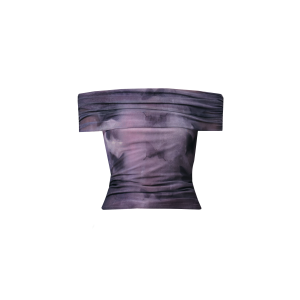 Ethereal Butterfly Dream Gradient Purple One-Shoulder T-Shirt - Romantic 90s-Inspired Fashion Top