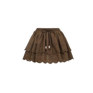 Evening Stroll Vintage Hollow-Out Lace-Up Skirt - Versatile Summer Short Skirt in Y2K Style