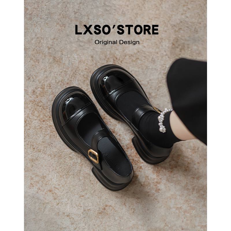 Genuine Leather Chunky Heel Mary Jane Shoes for Women - 2025 Summer Versatile French Flats with Thick Sole