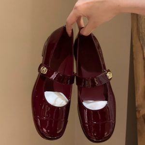 Genuine Leather Chunky Heel Round Toe Mary Jane Shoes for Women - French Vintage Style High Heels in Cowhide Leather