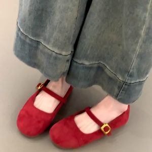 Genuine Leather Retro Square-Toe Mary Jane Flats for Women - Sheepskin Evening Ballet Shoes, French Style, Vintage Charm