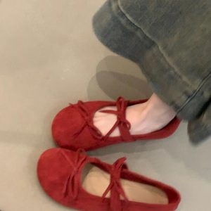Genuine Leather Sheepskin Ballet Flats with Bow, French Retro Mary Jane Evening Shoes for Women, Classic and Chic Style
