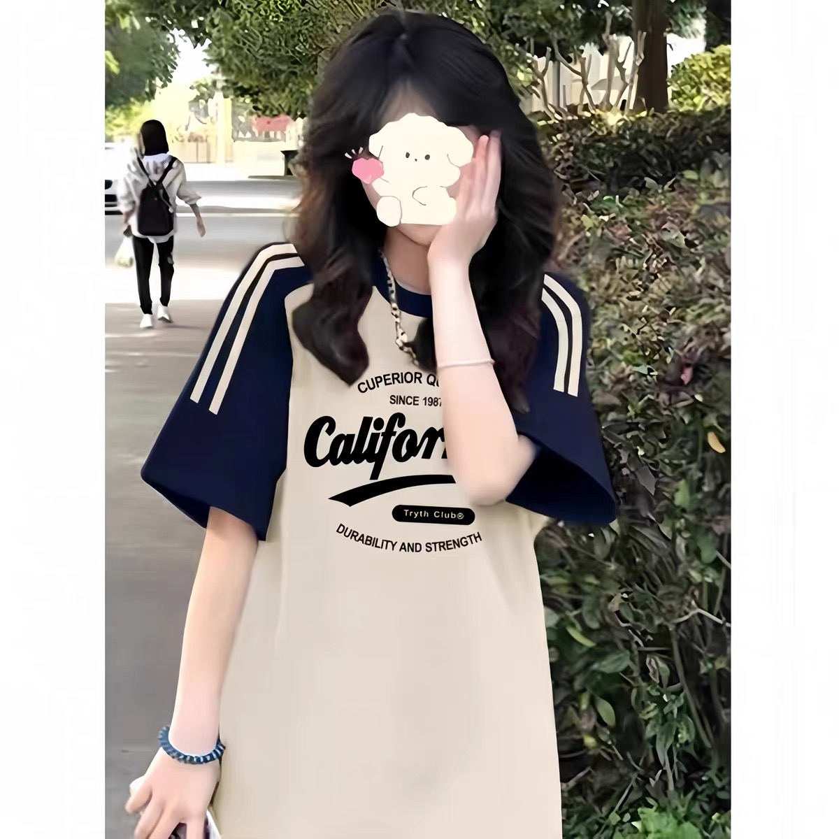 High Street American-Style Three-Stripe Short Sleeve T-Shirt for Girls - Summer Model for Middle & High School Students