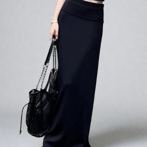 High-Waisted Long Maxi Skirt for Women, 2025 Spring/Summer, Slimming Loose A-Line, Versatile Elegant Style