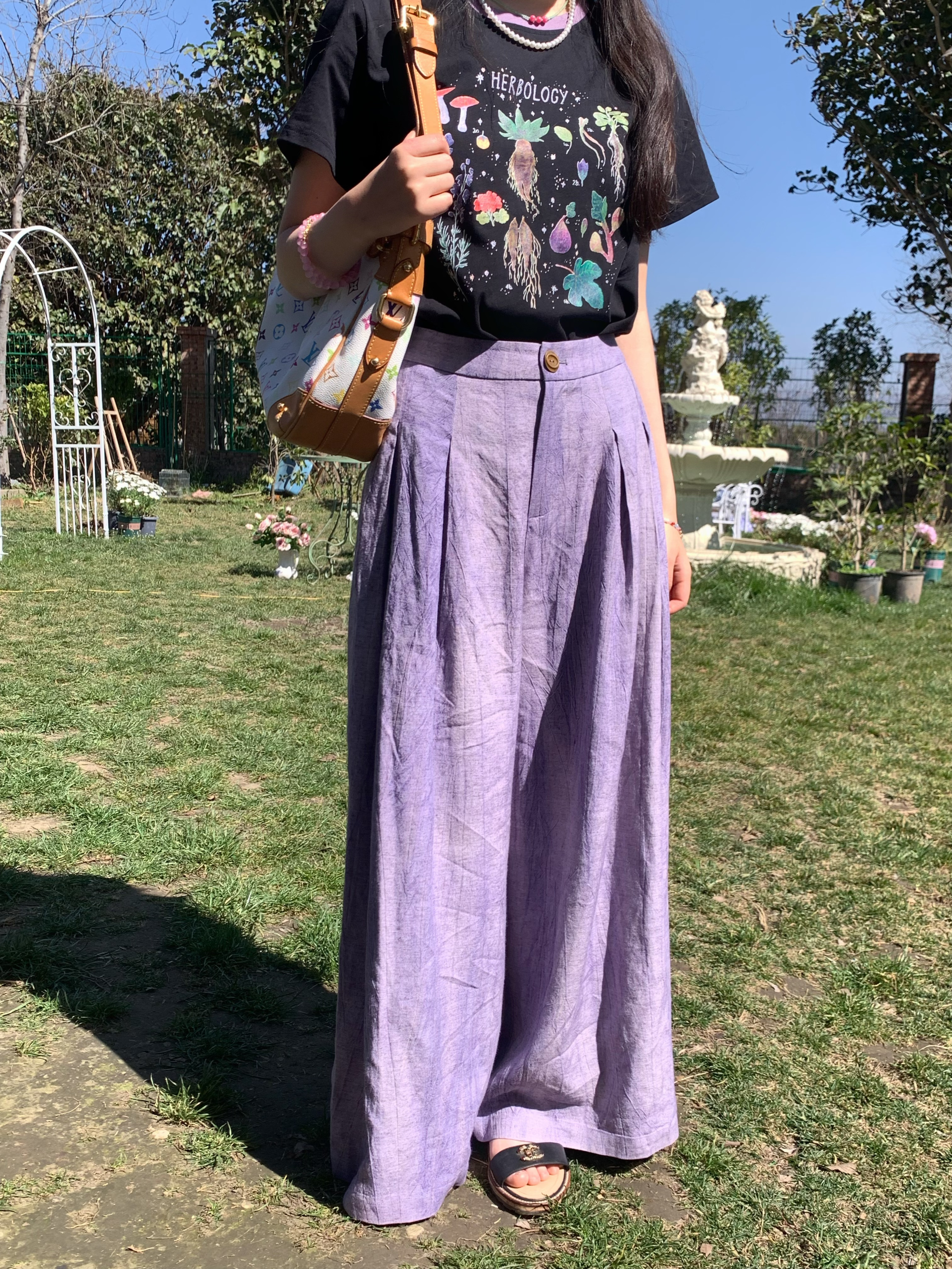 High-Waisted Retro Tie-Dye Casual Pants for Women - Vintage Inspired Loose Wide-Leg Spring Fashion