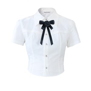 Informal Academy Style Waist-Defined Short Sleeve Shirt and Shorts Two-Piece Set - Casual Y2K Outfit for Effortless Chic