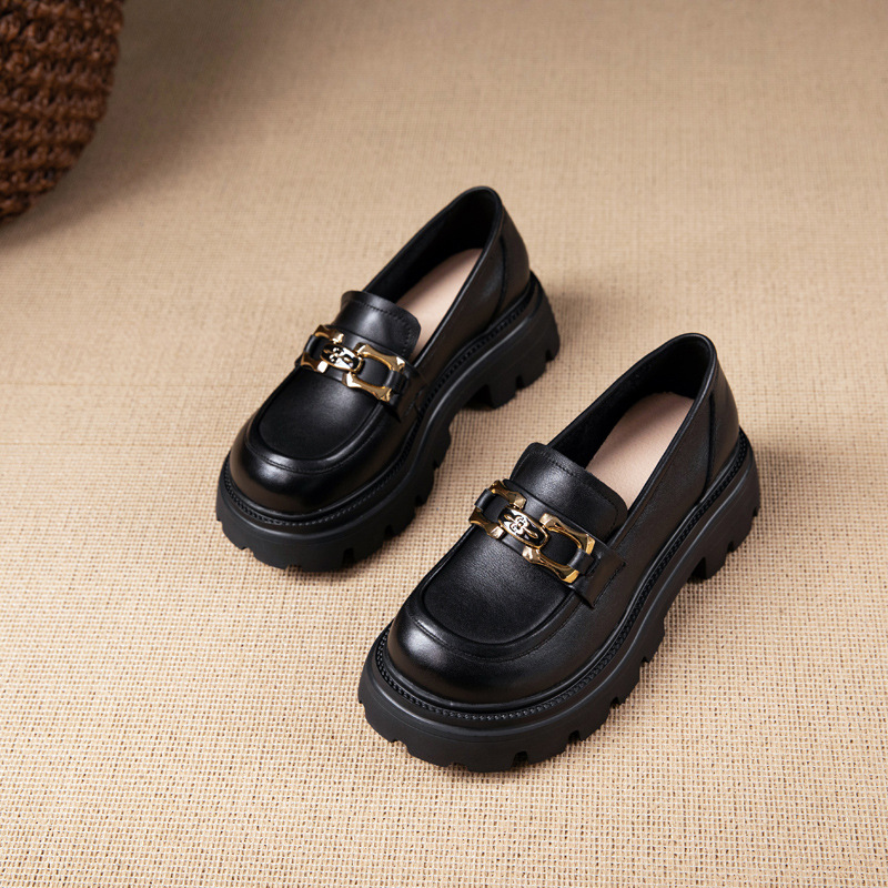 Italian Cowhide Soft-Soled Retro Leisure Shoes for Women - Comfortable Non-Tiring Design, Perfect for Everyday Style