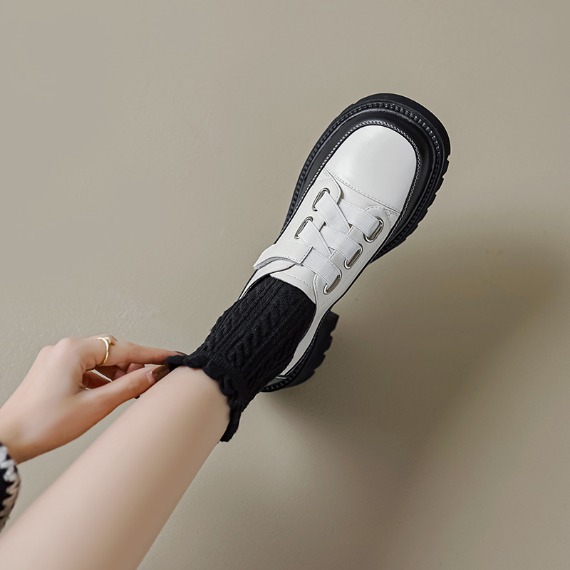 Italian-Style Soft-Soled Platform Shoes for Petites - Genuine Leather Thick-Soled Comfort Footwear