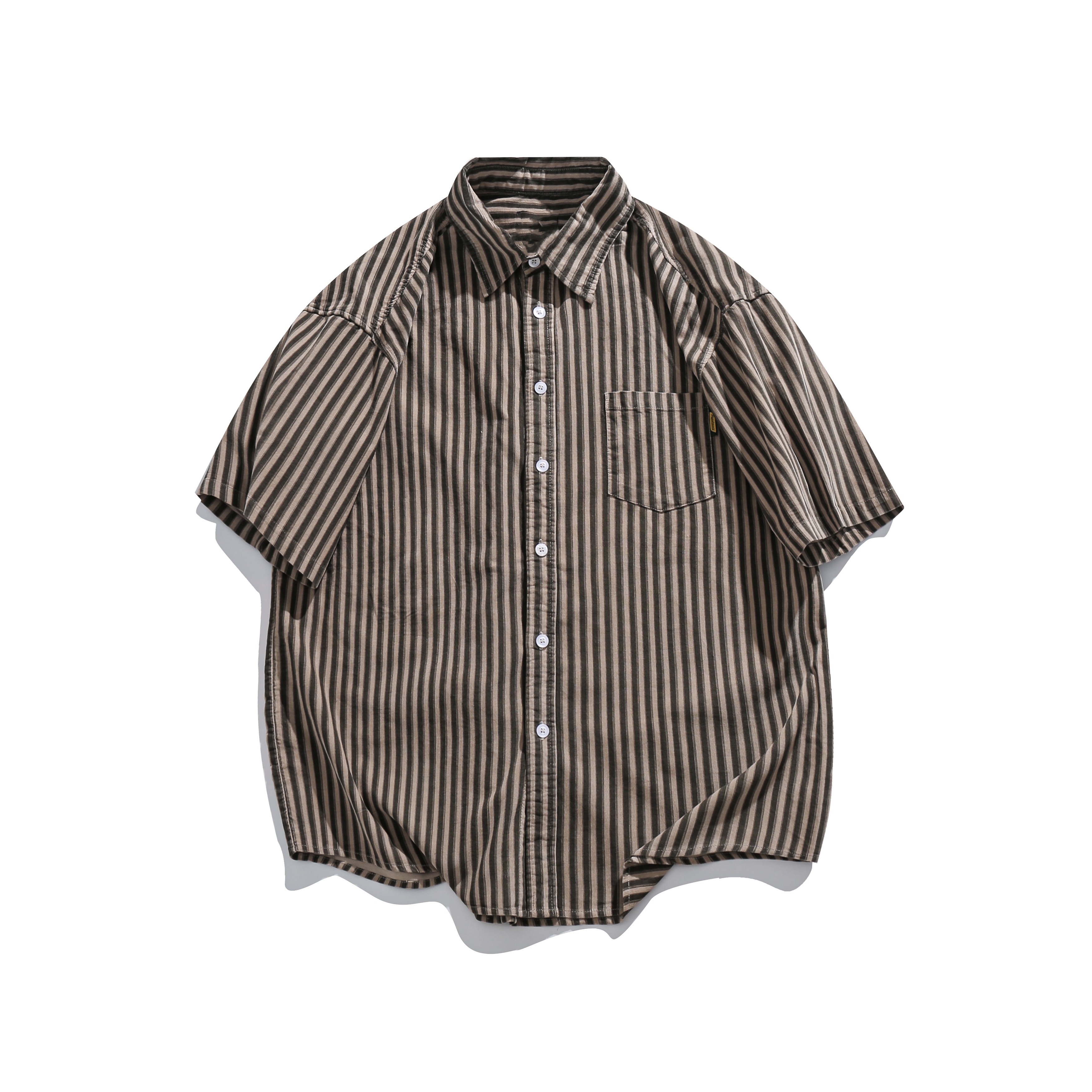 Japanese Retro Harajuku Striped Short Sleeve Shirt for Men and Women - Loose Boyfriend Style Summer Fashion Top