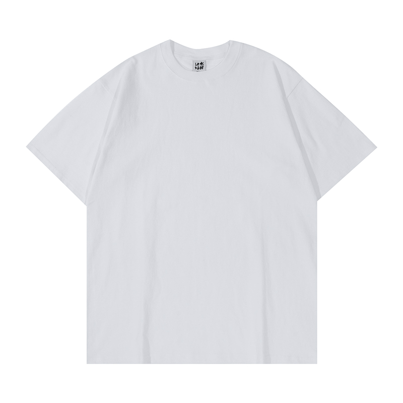 Japanese-Style Minimalist Heavyweight 250g Solid Color Short-Sleeve Men's T-Shirt - Loose Fit, Versatile Pure Cotton, Casual Wear