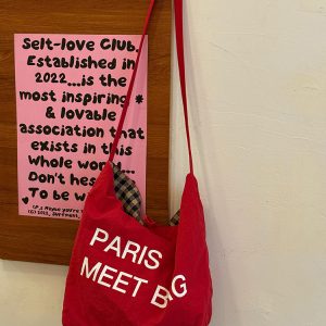 Japanese-Style Retro Double-Sided Color-Block Canvas Tote Bag - Large Capacity Commuter Shoulder Crossbody Bag for Students