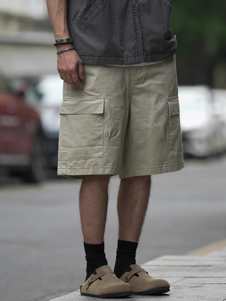 Japanese-Style Vintage Outdoor Work Shorts for Men and Women - Loose-Fit Summer High Street Straight Five-Point Pants