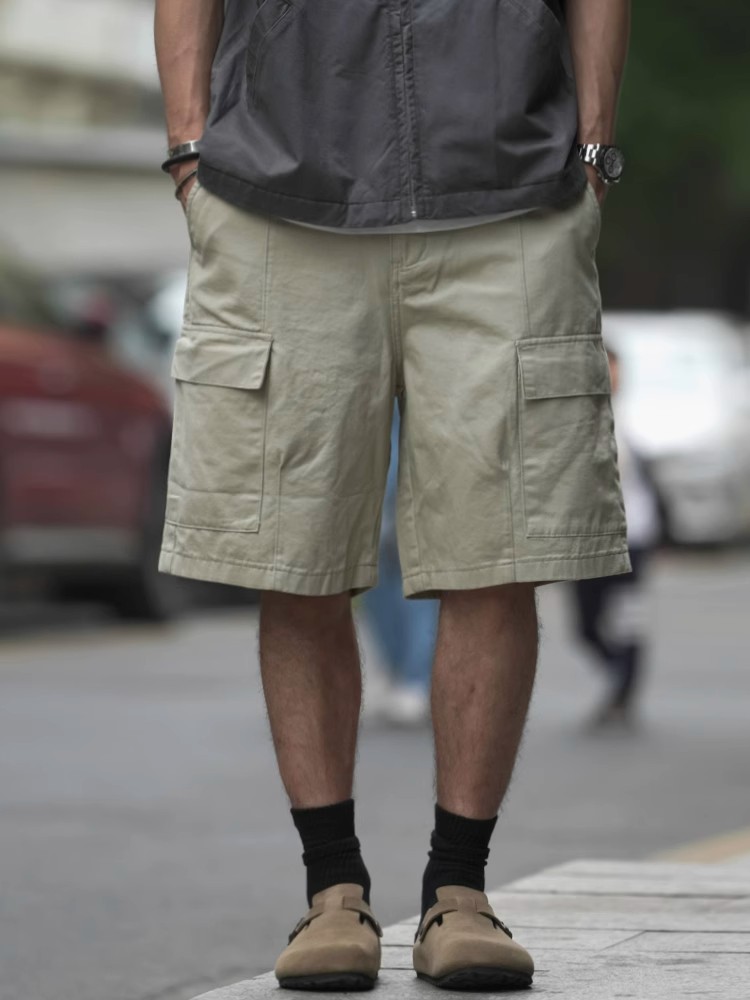Japanese-Style Vintage Outdoor Work Shorts for Men and Women - Loose-Fit Summer High Street Straight Five-Point Pants