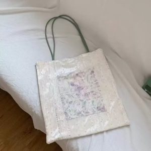 Korean High-End Casual Paradise Patchwork Velvet Canvas Shoulder Bag - Stylish Underarm Tote for Effortless Everyday Fashion