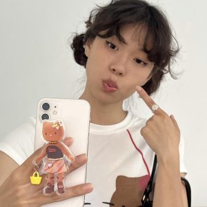 Korean Style Kitty-Themed Printed Short Sleeve Slim-Fit Cotton Top for Women - Sweet and Cool Age-Reducing Design