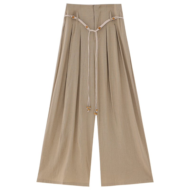 Korean Style Loose Wide-Leg Casual Pants for Women - Summer Pleated Floor-Length Trousers, Trendy 90s Fashion
