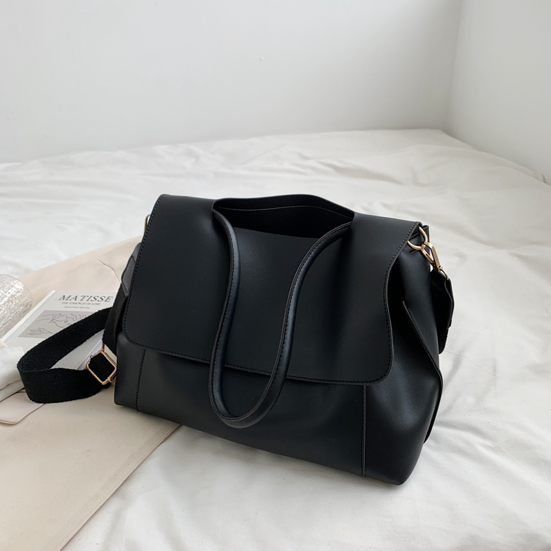 Large Capacity Soft Leather Handbag - Retro Minimalist Tote Shoulder Bag for Women