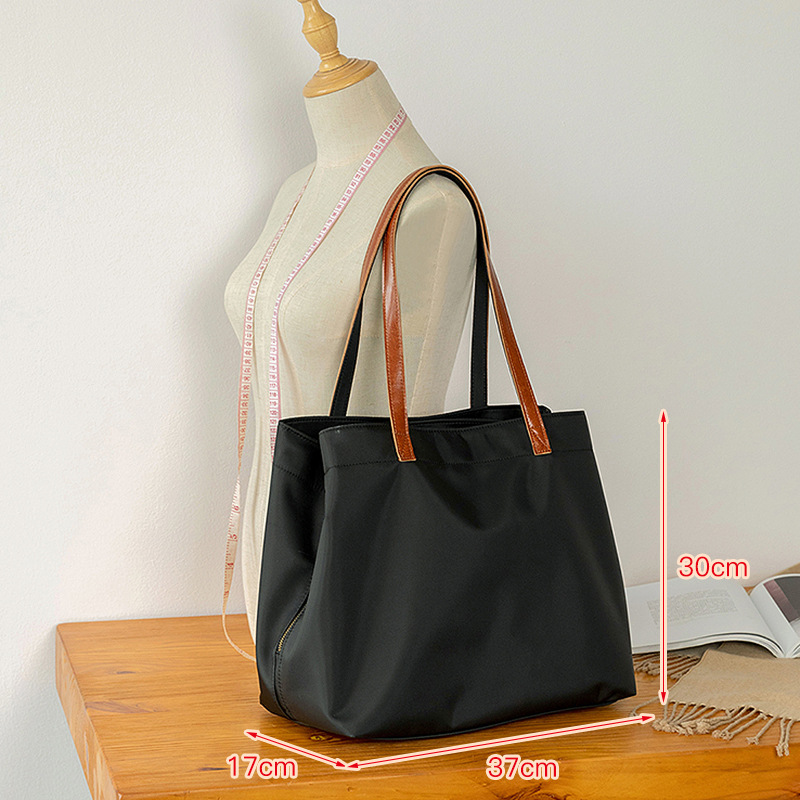 Large Capacity Solid Color Oxford Cloth Tote Bag for Women - Versatile Shoulder Bag for Commuting & Everyday Use