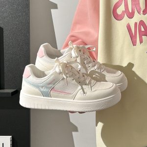 Lightweight Breathable White Sneakers for Women - 2025 Summer Mesh Casual Shoes, Korean Style Versatile Sports Footwear for Students