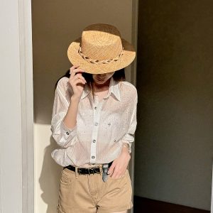Lightweight Casual Rolled Hem Denim Shorts for Women - Summer Mid-Rise Straight Leg American Style