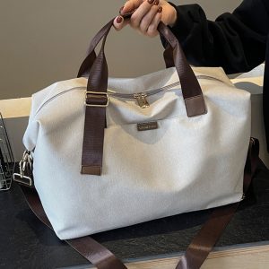 Lightweight Large Capacity Canvas Travel Bag for Women - Commuting, Fitness, and Short-Distance Outing Tote