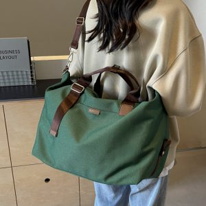 Lightweight Large Capacity Canvas Travel Bag for Women - Commuting, Fitness, and Short-Distance Outing Tote
