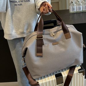 Lightweight Large Capacity Canvas Travel Bag for Women - Commuting, Fitness, and Short-Distance Outing Tote