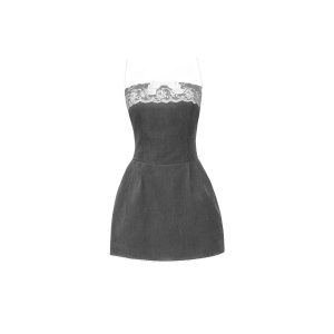 Lilac Mist Elegant High-Quality Lace Spliced Slip Dress - Feminine Midi Dress for Summer, Perfect for 90s and Y2K Style