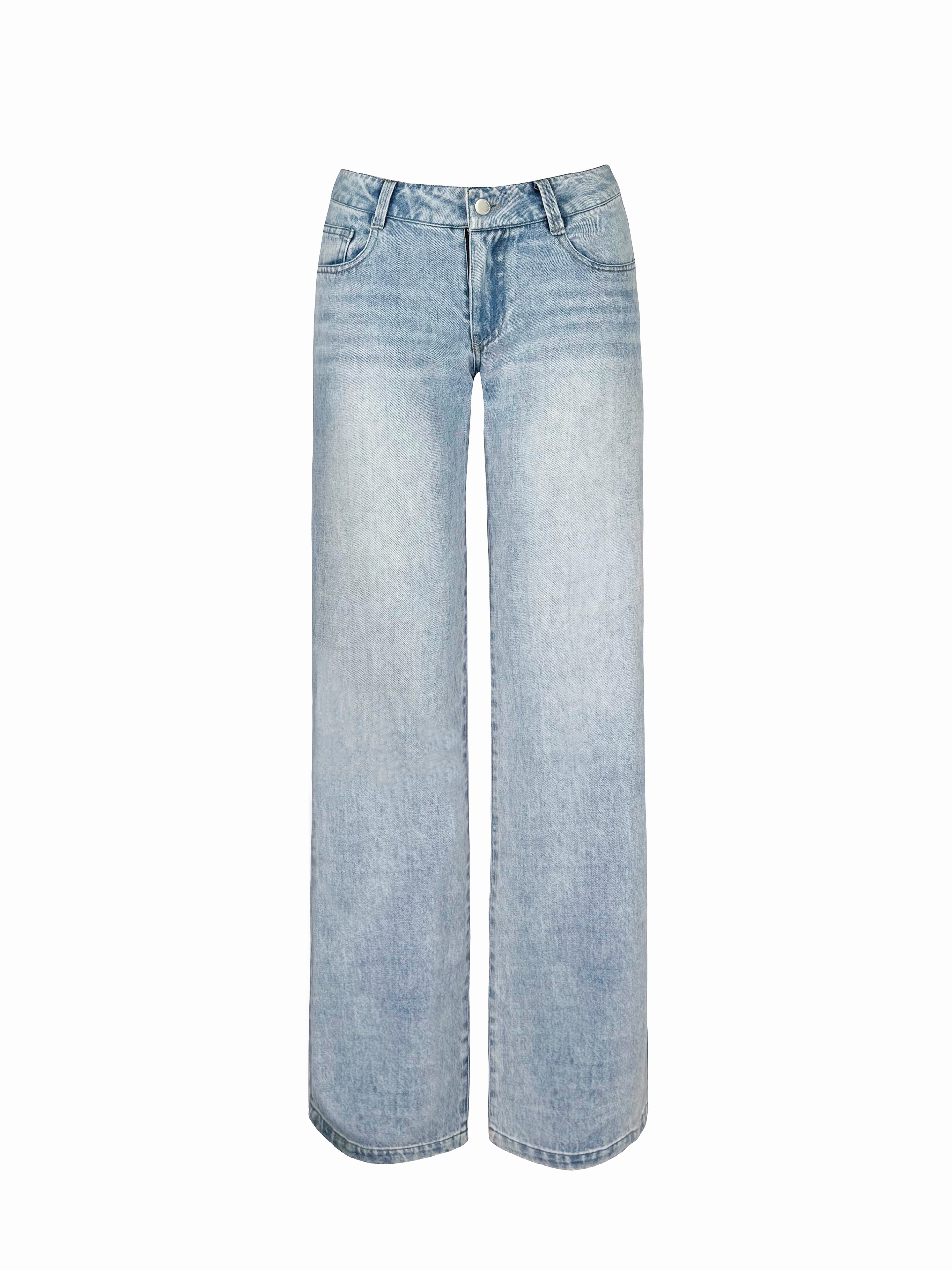 Low-Waist Straight-Leg Slimming Jeans for Women - Trendy Y2K Style, Perfect for Casual Outfits and Everyday Wear