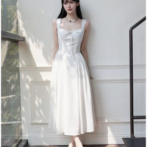 Mint Mambo Slip Dress with Waist-Cinching - French Style Little Green Dress for Vacation, Inspired by 90s and Y2K Fashion