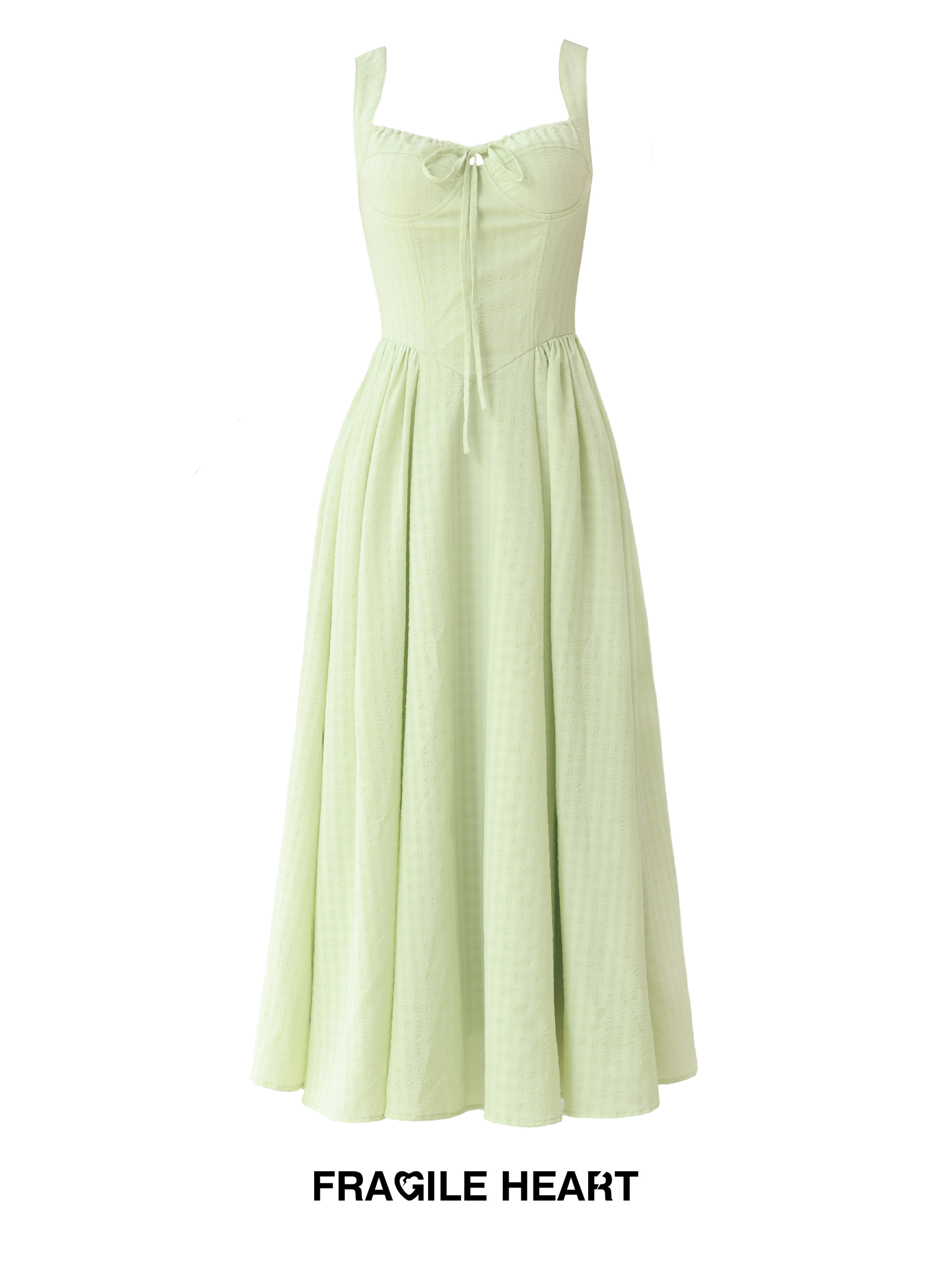 Mint Mambo Slip Dress with Waist-Cinching - French Style Little Green Dress for Vacation, Inspired by 90s and Y2K Fashion