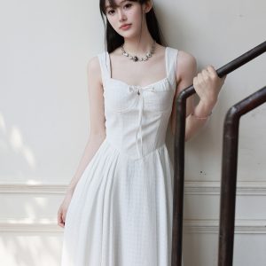 Mint Mambo Slip Dress with Waist-Cinching - French Style Little Green Dress for Vacation, Inspired by 90s and Y2K Fashion