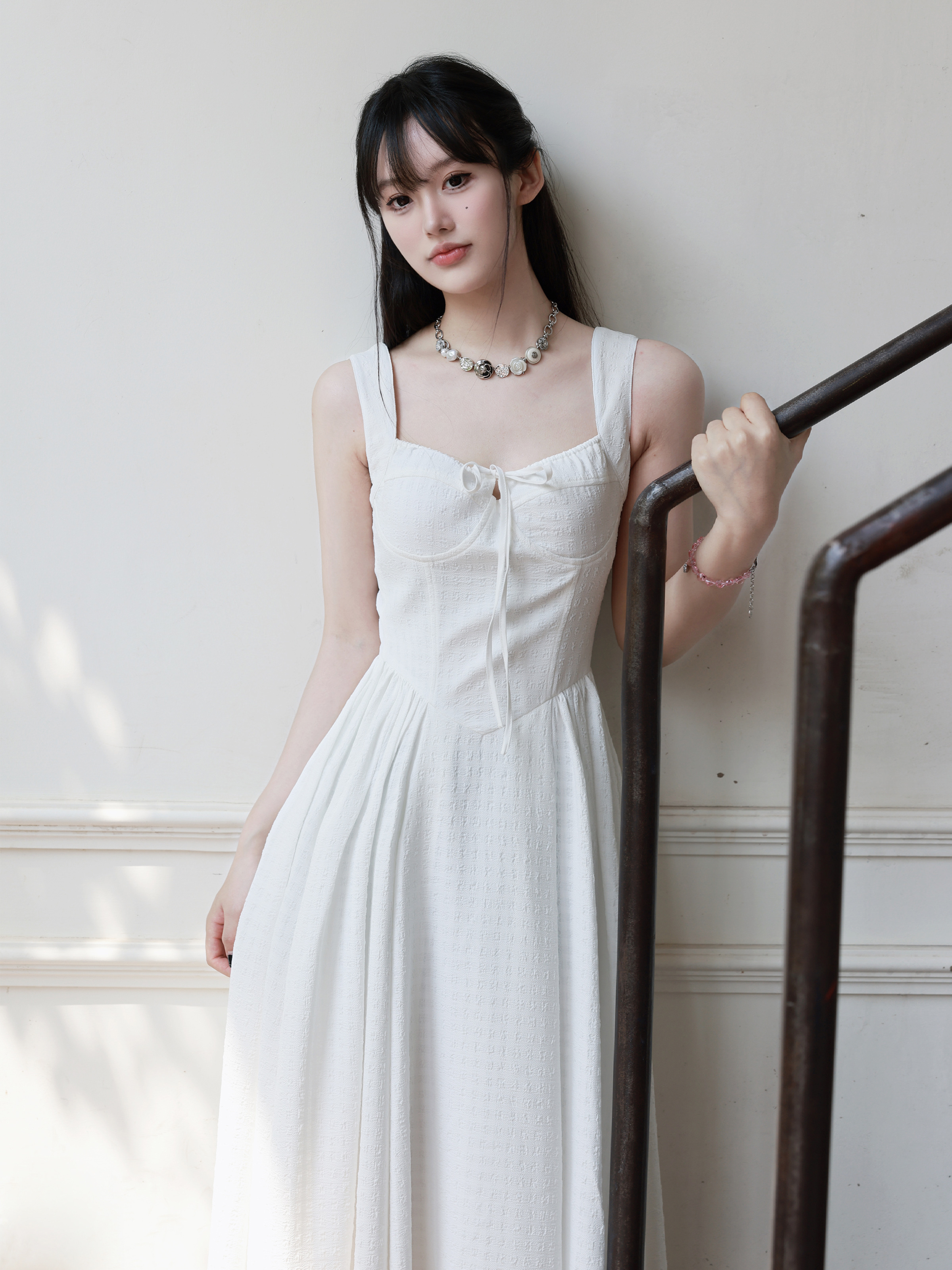 Mint Mambo Slip Dress with Waist-Cinching - French Style Little Green Dress for Vacation, Inspired by 90s and Y2K Fashion