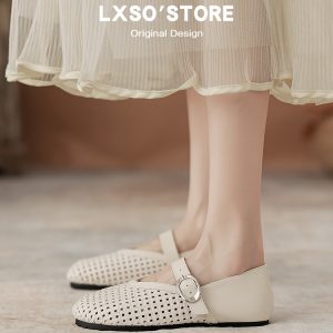 New 2025 Women's Mary Jane Flat Shoes - Woven Hollow Retro Mesh Sandals for Summer Outdoor Vacation Style